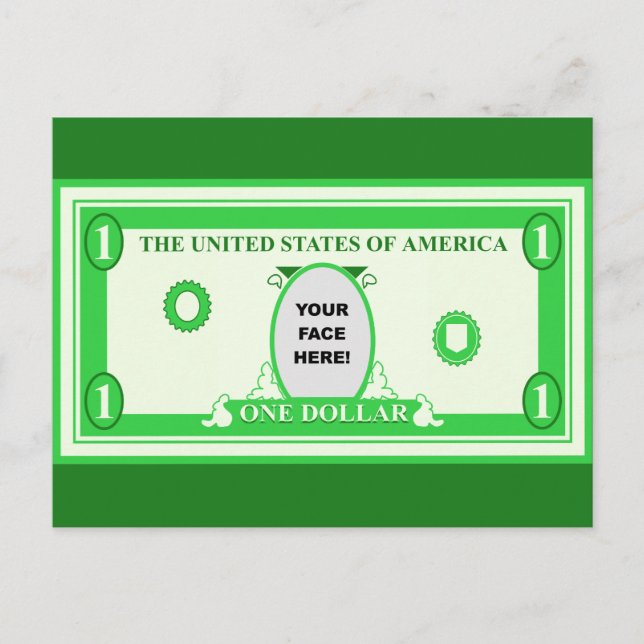 Postal Plantilla americana del dólar (Anverso)