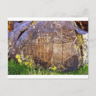 Postal Plantilla arcaica de arte de rock