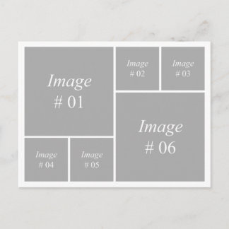 Postal plantilla con 6 imágenes cuadradas