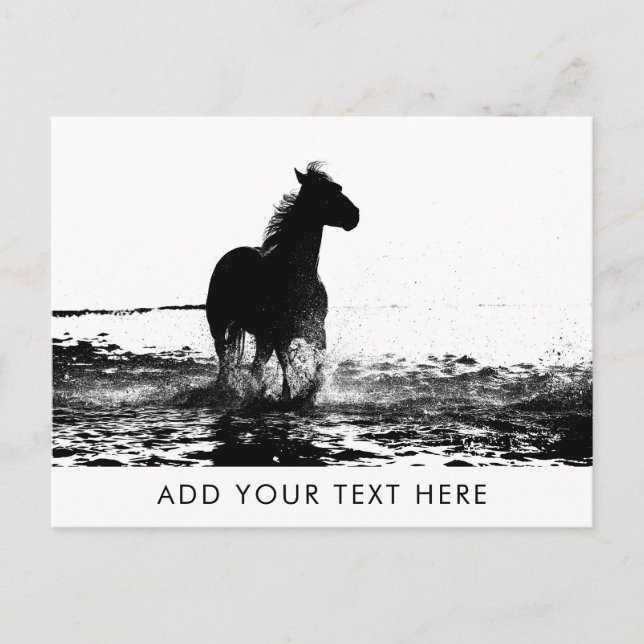 Postal Plantilla de animal de caballo en personalizable (Anverso)
