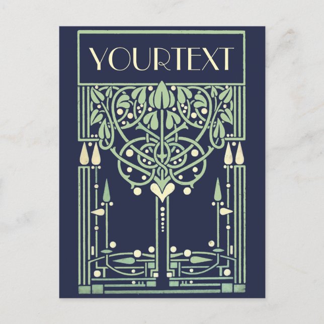 Postal Plantilla de Art Nouveau original/Art Decó (Anverso)