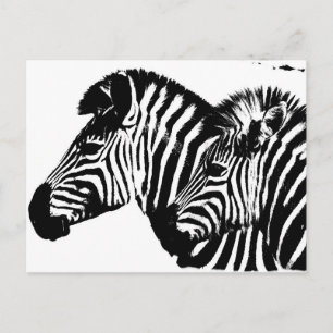 Postal Plantilla De Arte Pop Blanco Y Negro Moderno De Ze