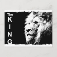 Plantilla de Arte Pop Negro Blanco del Rey Animal