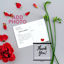 Postal Plantilla de boda con letra a mano Foto Gracias 