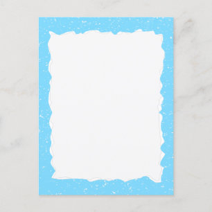 Postal Plantilla de borde de Personalizado de papel azul 