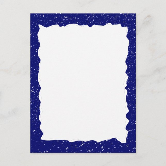 Postal Plantilla de borde de Personalizado de papel azul  (Anverso)