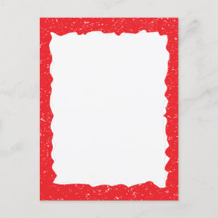 Postal Plantilla de borde de Personalizado de papel rojo