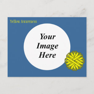 Postal Plantilla de cinta de flor amarilla por Kenneth Yo