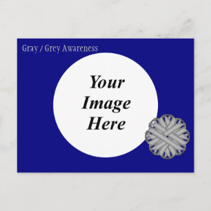 Postal Plantilla de cinta de flor gris / gris de K Yoncic