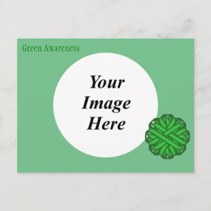 Postal Plantilla de cinta de flor verde por Kenneth Yonci