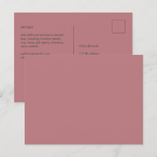 Postal Plantilla de color Rosa polvorienta