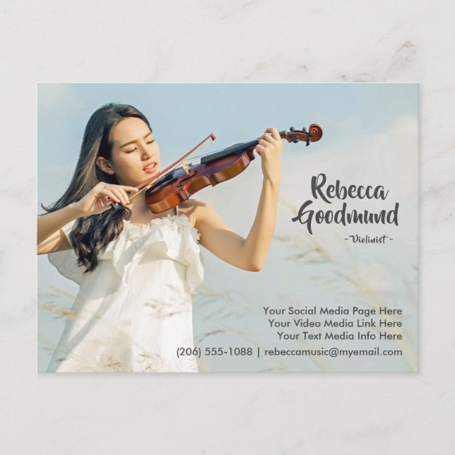 Postal Plantilla de composición fotográfica de actor de m (Anverso)