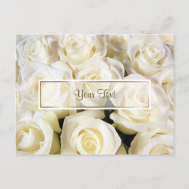 Postal Plantilla de elegancia de rosa blanca