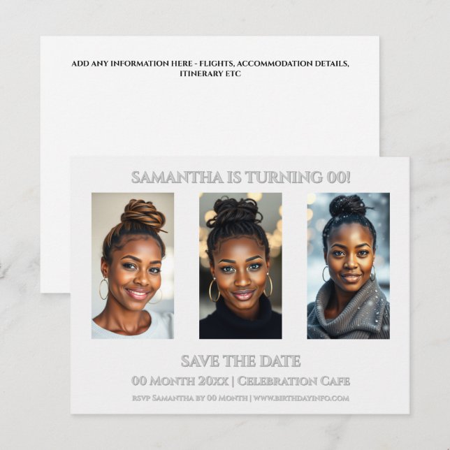 Postal Plantilla de fiesta de cumpleaños sorpresa cualqui (Anverso / Reverso)