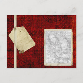 Postal plantilla de foto de etiqueta roja antigua