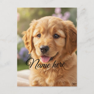 Postal Plantilla de foto de nombre de mascota simple mini