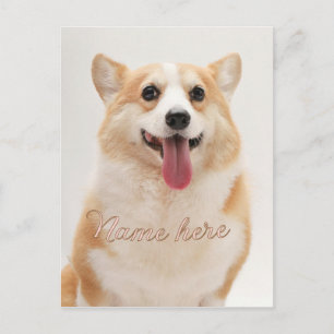 Postal Plantilla de foto de nombre de mascota simple mini