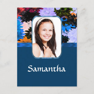 Postal Plantilla de foto floral personalizada