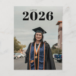 Postal Plantilla de foto personalizada y texto del año de