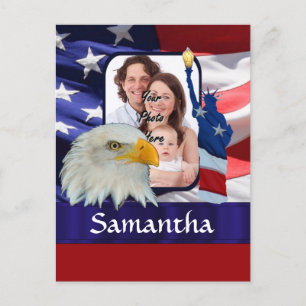 Postal Plantilla de fotografía de Estados Unidos Patrióti