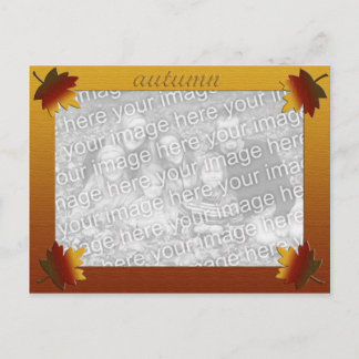Postal Plantilla de fotografía de hojas de otoño
