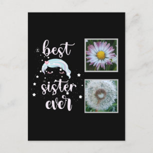 Postal Plantilla de fotografía de la mejor hermana