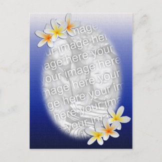 Postal Plantilla de fotografía floral azul
