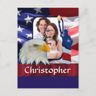 Postal Plantilla de fotos de iconos norteamericanos patri