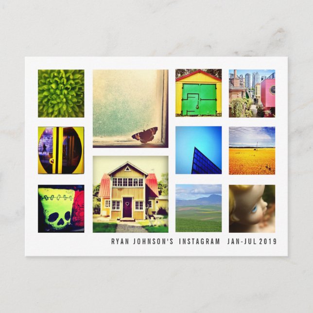 Postal Plantilla de fotos de Instagram DIY Square en Inst (Anverso)