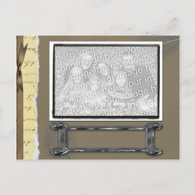 Postal Plantilla de fotos de moda antigua (Anverso)