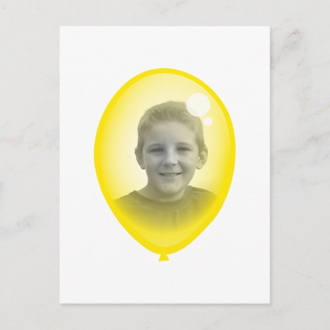 Postal Plantilla de globo amarillo (Anverso)