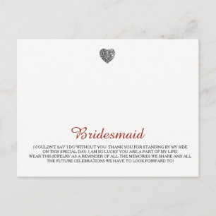 Postal Plantilla de joyas para damas de honor