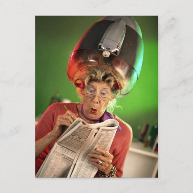Postal Plantilla de la abuela de la cara divertida (Anverso)