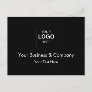 Postal Plantilla de logotipo de negocio de lujo negro per