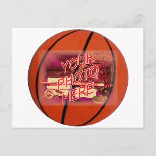 Postal Plantilla de marco de baloncesto (Anverso)