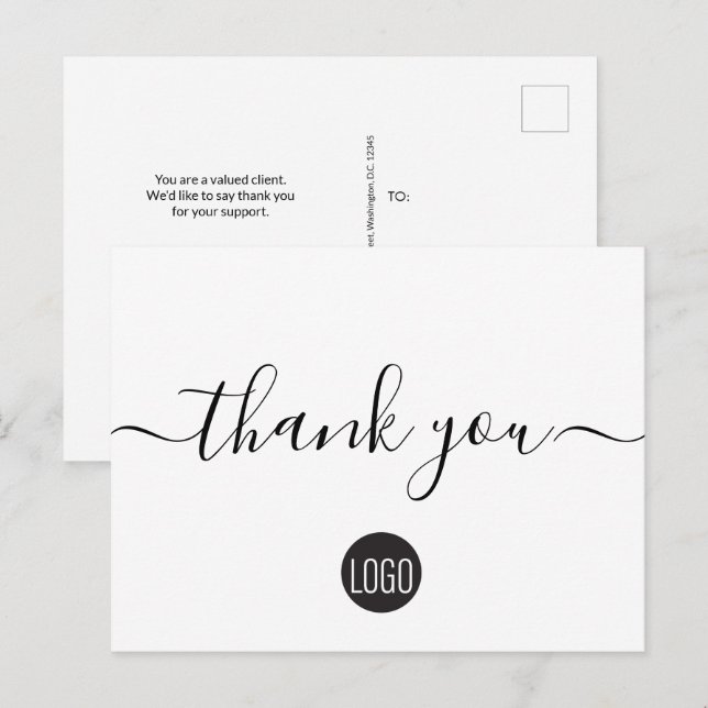 Postal Plantilla de negocio de agradecimiento a clientes  (Anverso / Reverso)