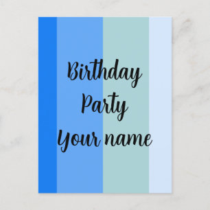 Postal Plantilla de nombre de fiesta de cumpleaños