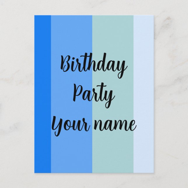 Postal Plantilla de nombre de fiesta de cumpleaños (Anverso)