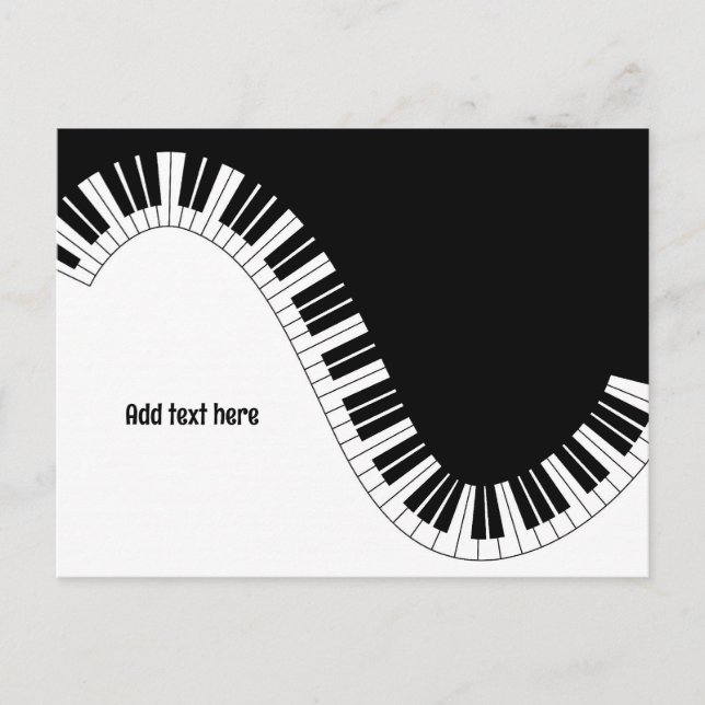 Postal PLANTILLA de ondas de teclado de piano (Anverso)