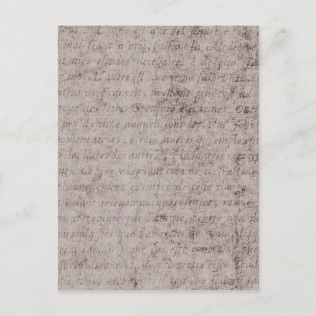 Postal Plantilla de papel de fondo francés de texto vinta (Anverso)