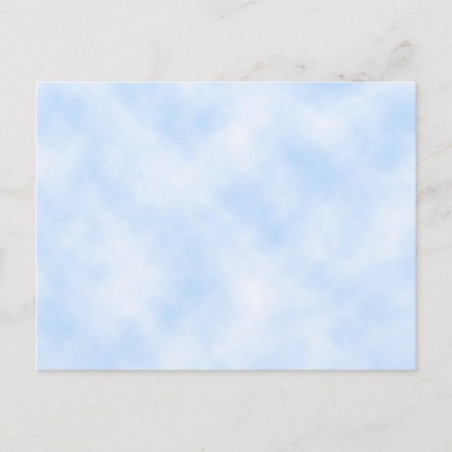 Postal Plantilla de personalizado: cielo azul con nubes (Anverso)