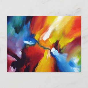Postal Plantilla de pintura de expresionismo abstracto mo