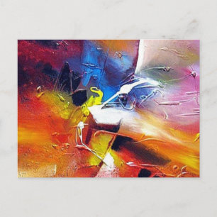 Postal Plantilla de pintura expresionista abstracta moder