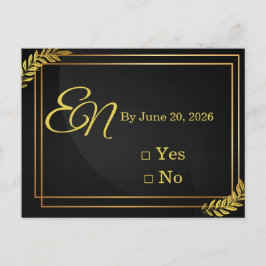 Postal Plantilla de RSVP de boda elegante moderna | Edita