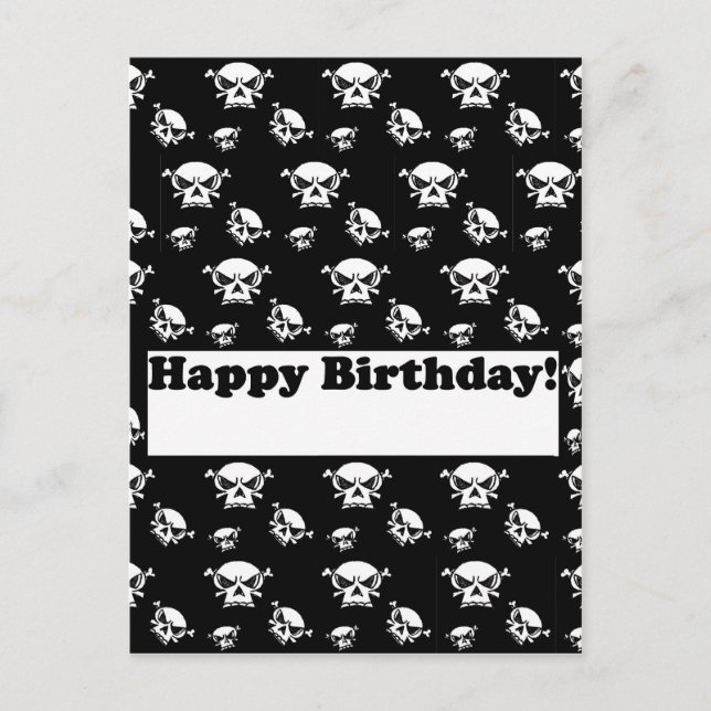 Postal Plantilla de Skulls de cumpleaños feliz (Anverso)