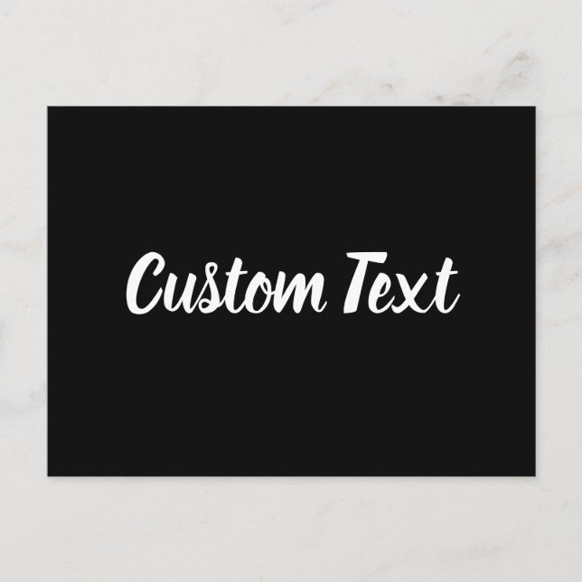 Postal Plantilla de texto simple en blanco y negro (Anverso)