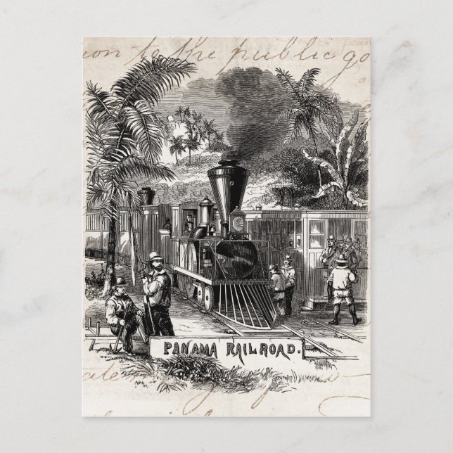 Postal Plantilla de tren ferroviario del canal de Panamá  (Anverso)