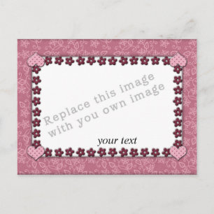 Postal Plantilla - Diseño de corazón rosado