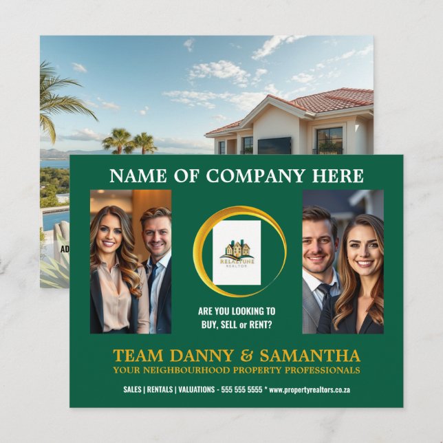 Postal Plantilla editable de fotografía de paisaje modern (Anverso / Reverso)