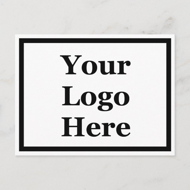 Postal Plantilla en blanco y negro de negocios Su logotip (Anverso)